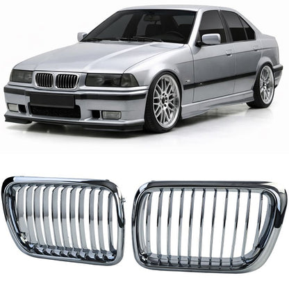 GRIGLIA SPORT CROMATA DOPPIO RENE PER BMW SERIE 3 E36 FACELIFT (1996-2000)
