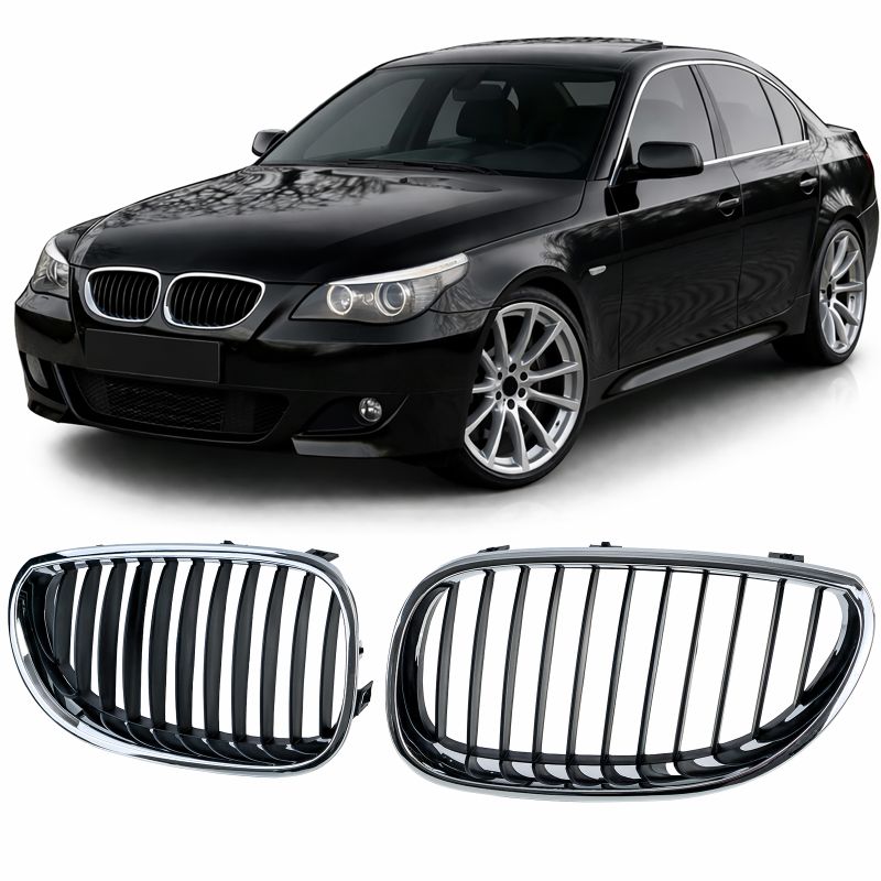 GRIGLIA SPORT NERO/CROMO DOPPIO RENE PER BMW SERIE 5 E60/E61 (2003-2010)