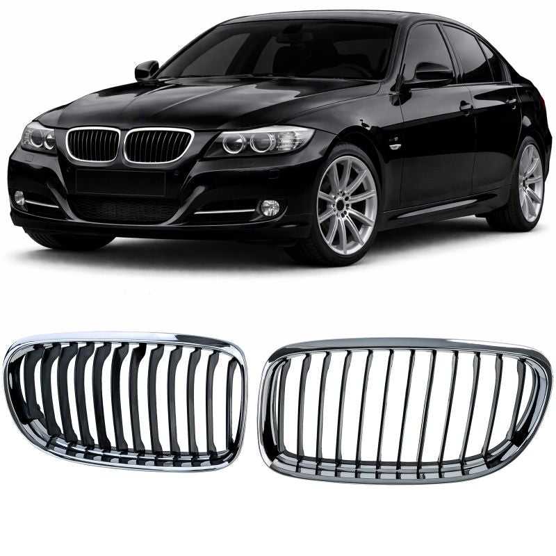 GRIGLIA SPORT NERO/CROMO DOPPIO RENE PER BMW SERIE 3 E90/E91 LCI (2008-2012)