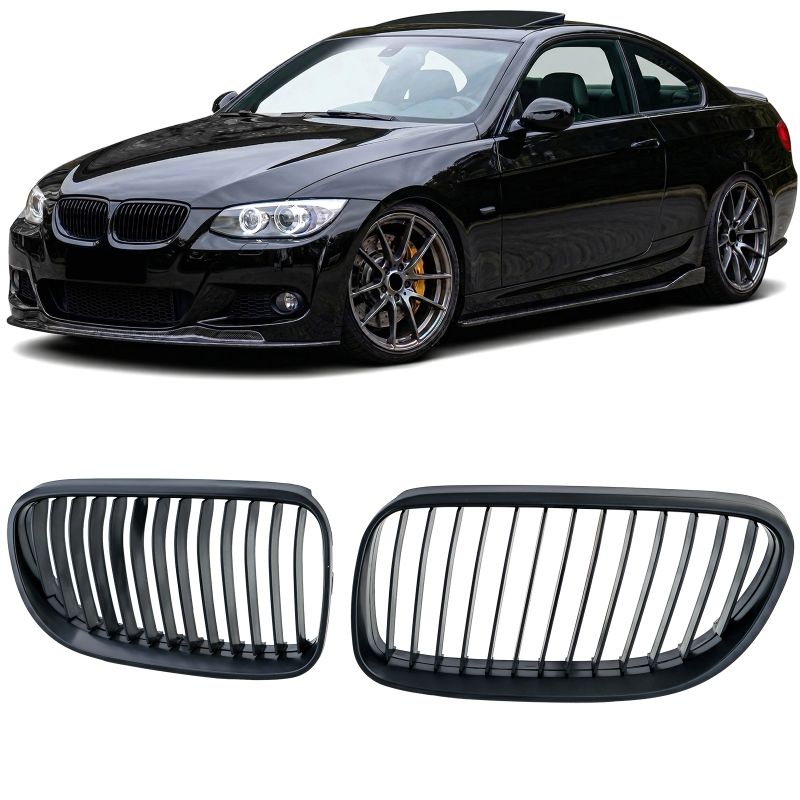 GRIGLIA DOPPIO RENE SPORT NERO OPACO PER BMW SERIE 3 E92/E93 LCI (2010-2013)