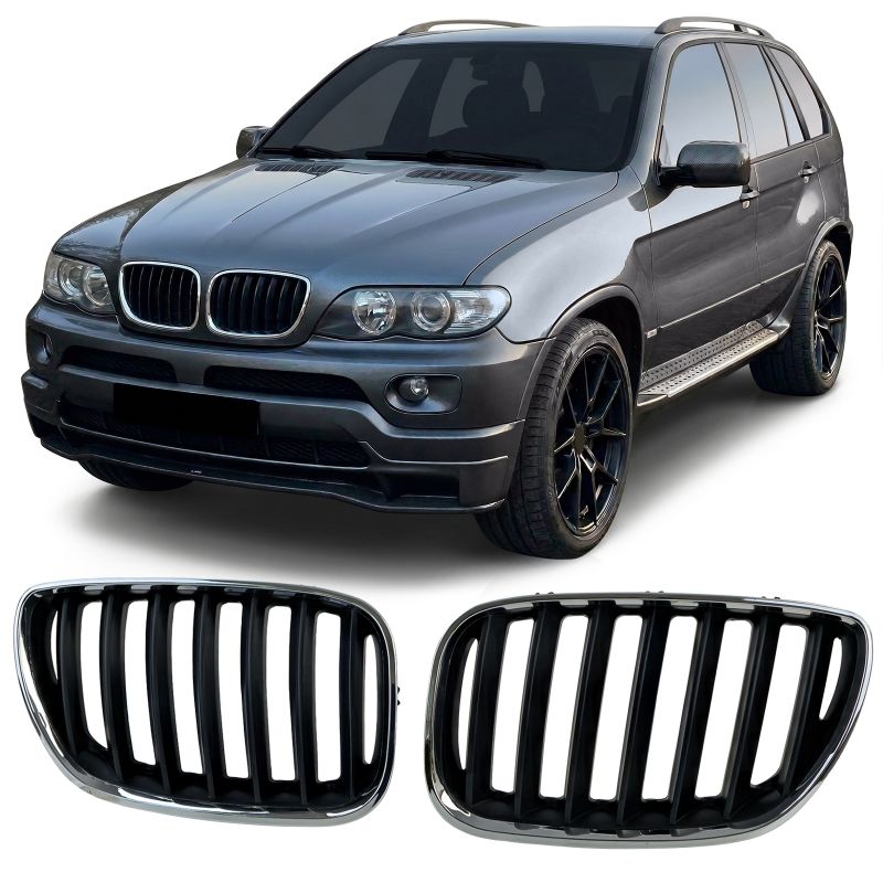 GRIGLIA SPORT NERO/CROMO DOPPIO RENE PER BMW X5 E53 (1999-09/2003)