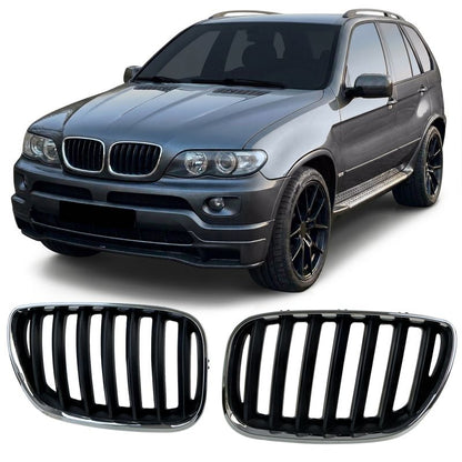 GRIGLIA SPORT NERO/CROMO DOPPIO RENE PER BMW X5 E53 (1999-09/2003)