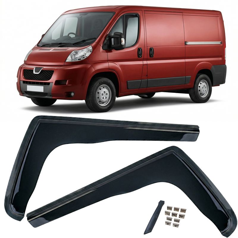 DEFLETTORI ARIA FINESTRINI NERI PER PEUGEOT BOXER (DAL 2006)