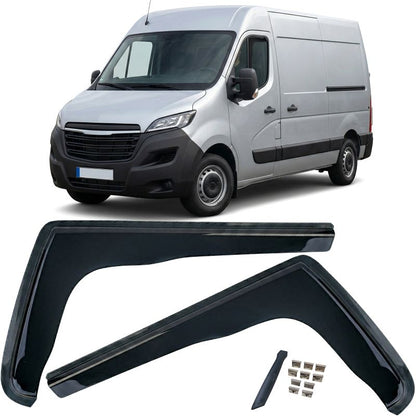 DEFLETTORI ARIA FINESTRINI NERI PER FORD TRANSIT CUSTOM (2012-2023)