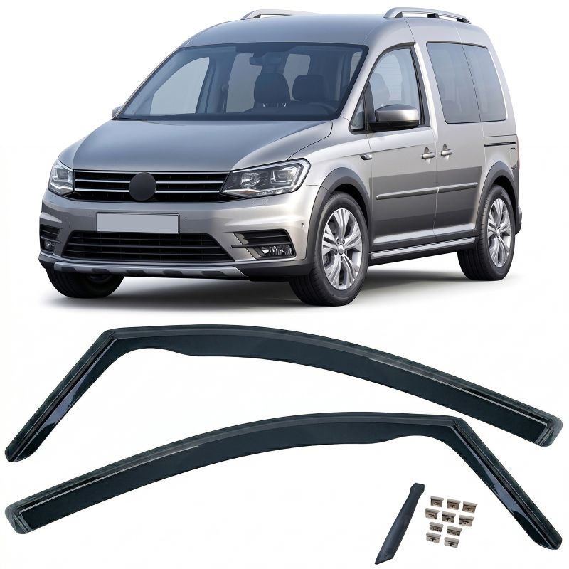 DEFLETTORI ARIA FINESTRINI NERI PER VW CADDY 3 2K (2004-2015)