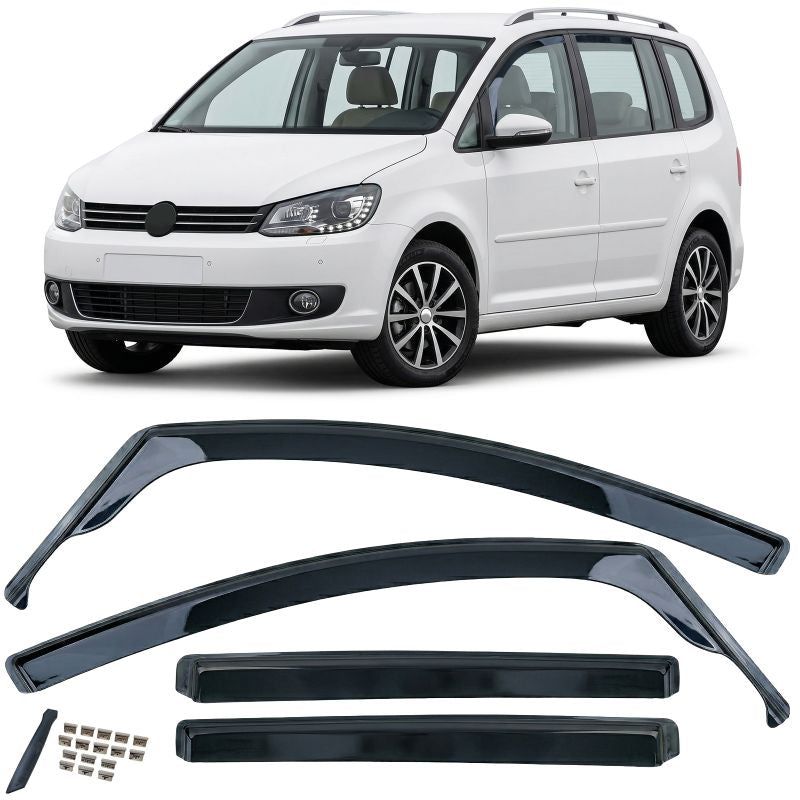 DEFLETTORI ARIA FINESTRINI NERI PER VW TOURAN 1T (2003-2015)