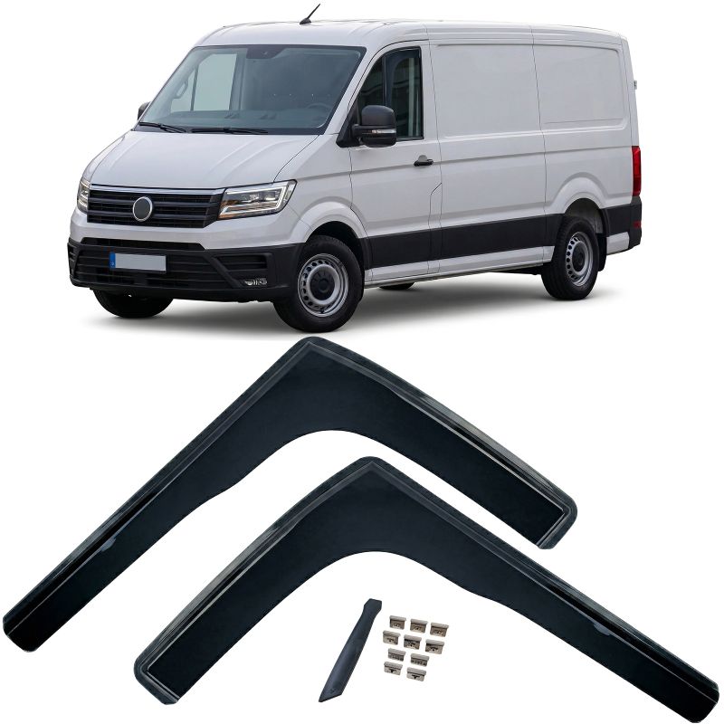 DEFLETTORI ARIA FINESTRINI NERI PER VW CRAFTER II (DAL 2017)