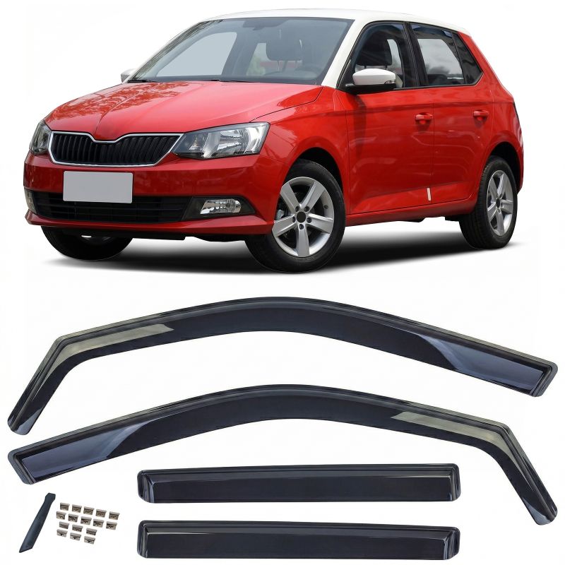Deflettori Finestrini Nero Skoda Fabia 2014-2021