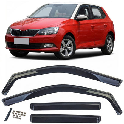 Deflettori Finestrini Nero Skoda Fabia 2014-2021