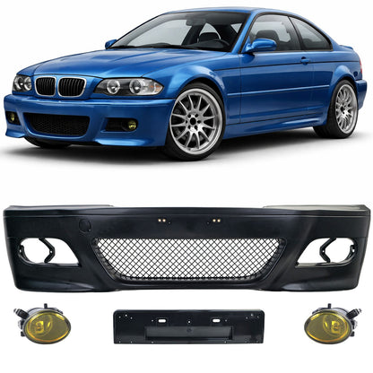 💫ART.7888 Paraurti Anteriore + Fari Antinebbia Gialli - BMW Serie 3 E46 99-07💫