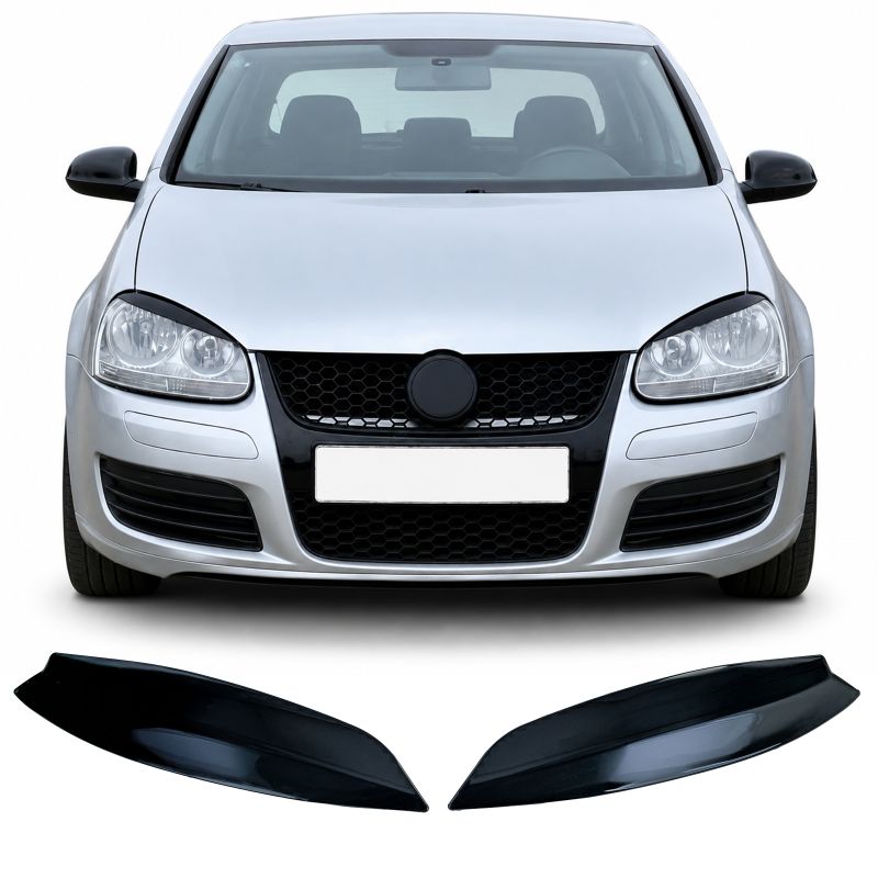 Sopracciglia per fari "Bad Look" nero lucido adatte per VW Golf 5 (2003–2008)