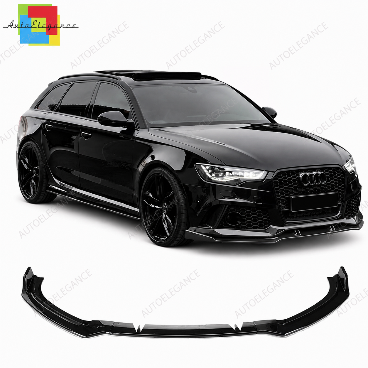👉Spoiler Lip Anteriore Audi A6 19-24 S Line Nero Lucido ABS Labbro Sportivo👈