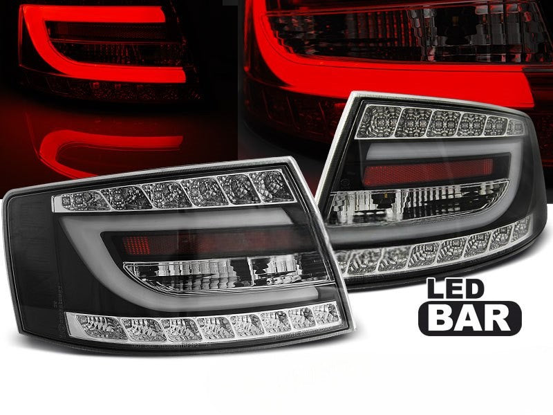 💫 ART.6056 Fanali posteriori LED neri adatti per Audi A6 C6 Berlina 2004–2008 (7 Pin) 💫