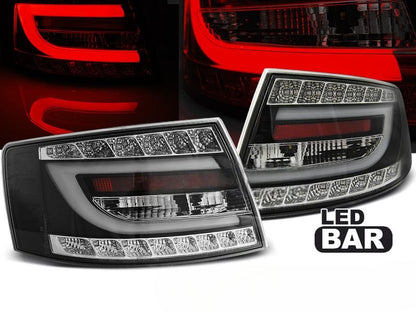 💫 ART.6056 Fanali posteriori LED neri adatti per Audi A6 C6 Berlina 2004–2008 (7 Pin) 💫