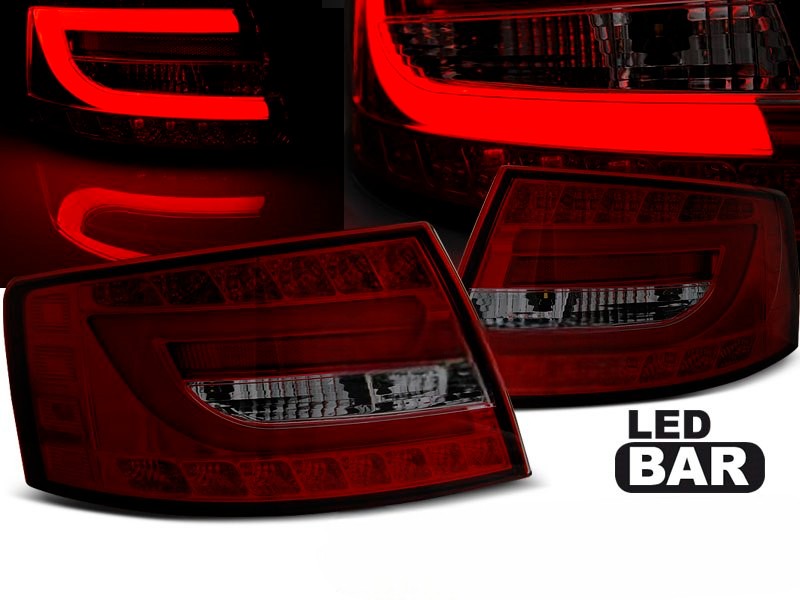 💫ART.6059 Fanali posteriori LED rosso fumé adatti per Audi A6 C6 Berlina 2004–2008 7PIN💫