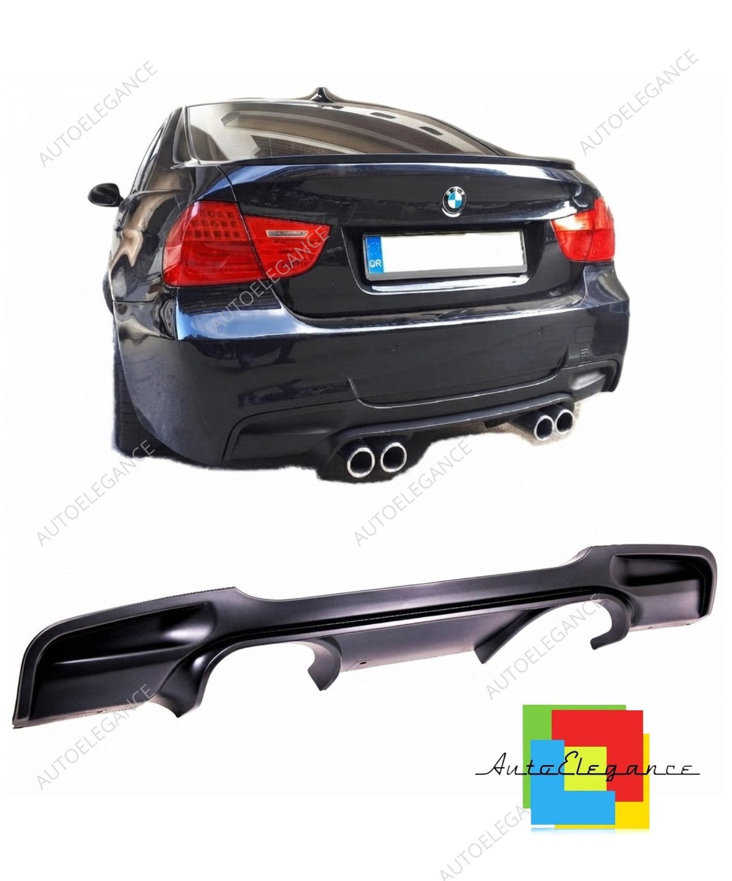 👉Diffusore posteriore adatto per BMW Serie 3 E90 E91 Berlina Touring 05-11👈
