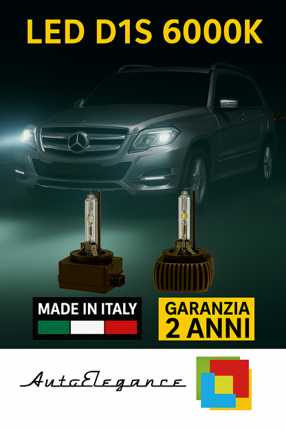 ❤️ KIT LED D1S 6000K BIANCO GHIACCIO ANABBAGLIANTI PER  MERCEDES GLK ❤️