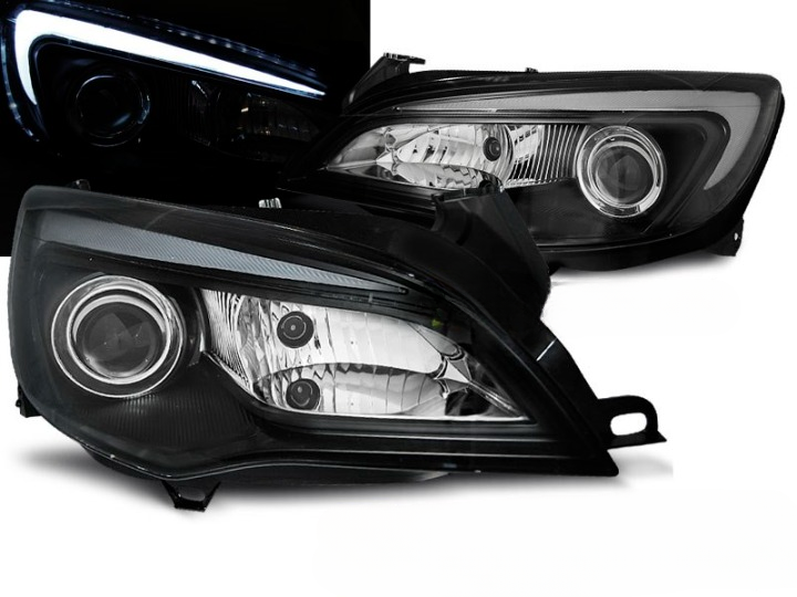 💫ART.5149 FARI ANTERIORI OPEL ASTRA J 2010-2015 TUBE LIGHT NERO💫