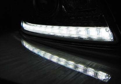 💕 Fari Anteriori Adatti per Skoda Octavia 09-12 True DRL LED Neri 💕