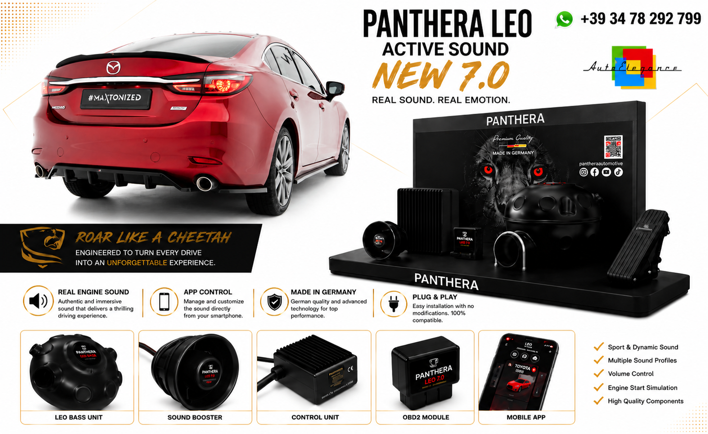 💕ART.2672 PANTHERA Soundsystem Booster 7.0-Mazda 6 Sedan GJ (Mk3)💕