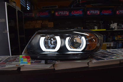U-LED 3D Xenon Headlights suitable for BMW 3 Series E90 Limousine E91 Touring (03.2005-08 