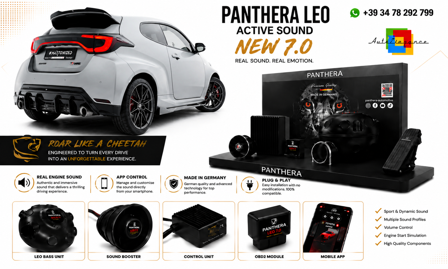 💕ART.2672 PANTHERA Soundsystem Booster 7.0 -Toyota GR Yaris Mk4 Facelift💕