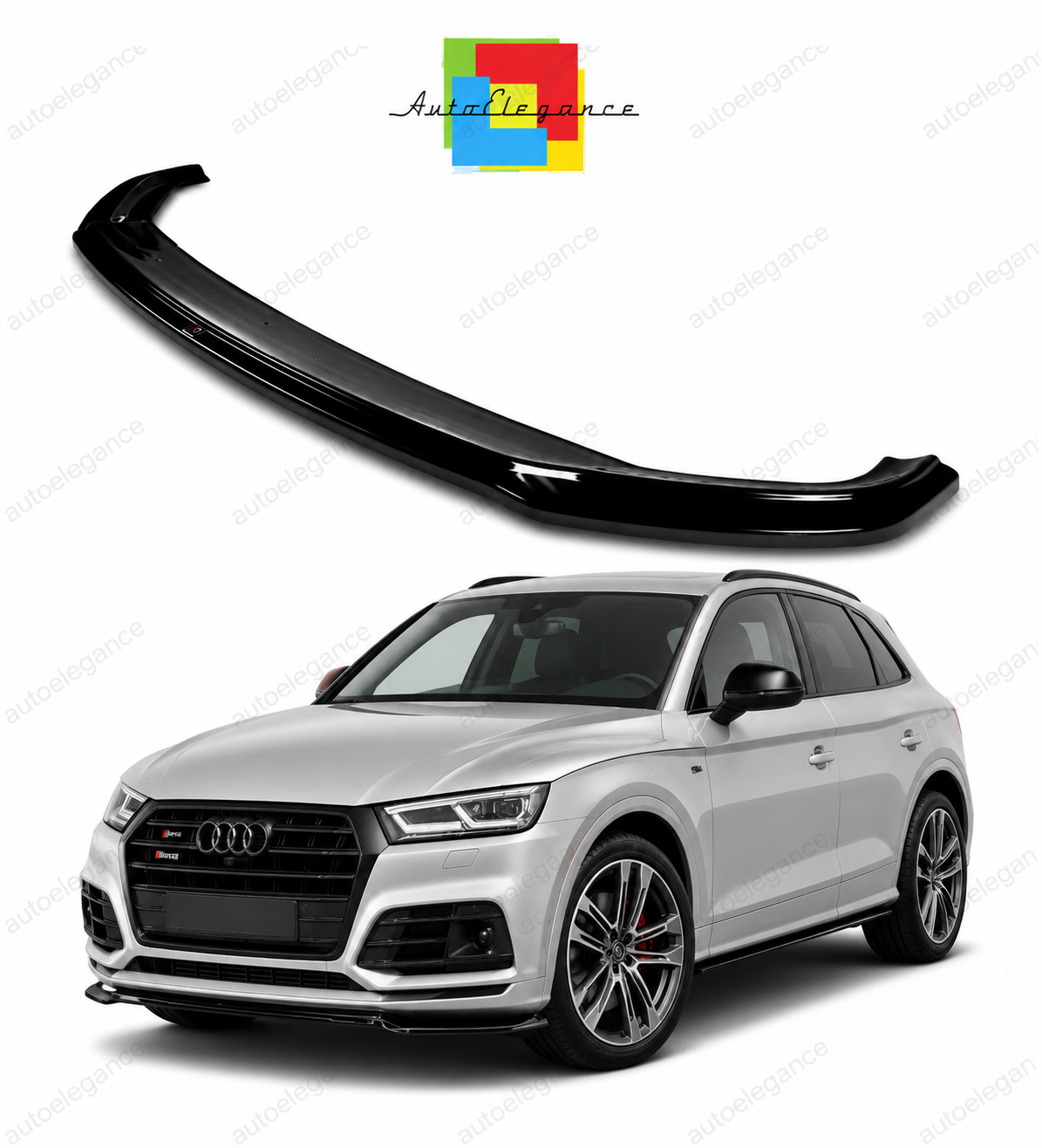 💕  Splitter  adatto per  Audi SQ5/Q5 S-Line Mk2 nero lucido 💕