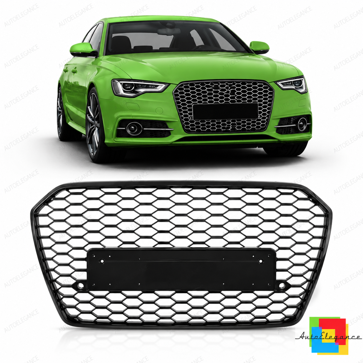 👉Griglia anteriore lucida nera adatta per Audi A6 C7 4G 2015-2018👈