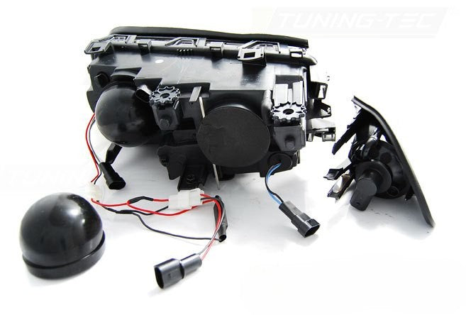 💫ART.5786 Fari anteriori Angel Eyes LED neri adatti per BMW E46 05.98–08.01 S/T💫