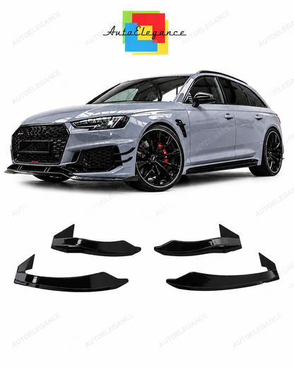 💕FLAPS PARAURTI ANTERIORE PER AUDI A4 17-20 LOOK RS4 NERO LUCIDO💕