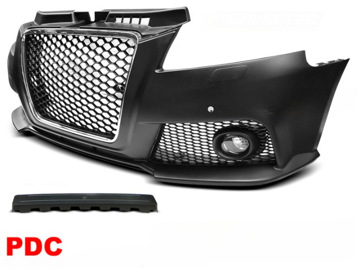 💫ART.7461 Paraurti Anteriore Look RS3 Cromato Nero PDC per AUDI A3 2008-2012💫