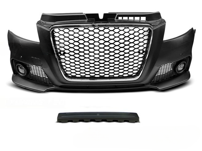 💫ART.7461 Paraurti Anteriore Look RS3 Cromato Nero PDC per AUDI A3 2008-2012💫