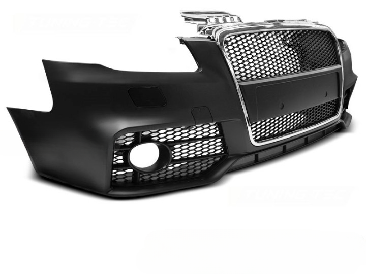 💫ART.7602 Paraurti Anteriore Look S4 Cromato Nero per AUDI A4 04-08💫
