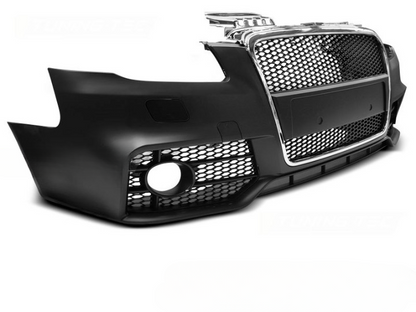 💫ART.7602 Paraurti Anteriore Look S4 Cromato Nero per AUDI A4 04-08💫