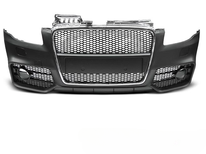💫ART.7602 Paraurti Anteriore Look S4 Cromato Nero per AUDI A4 04-08💫