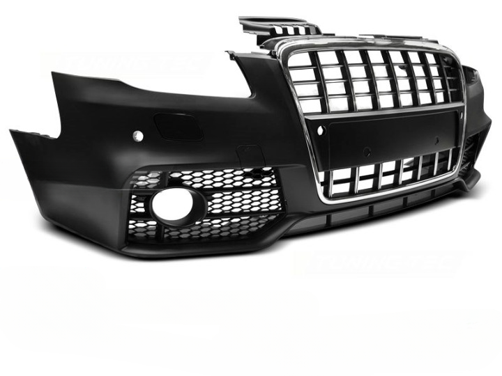 💫ART.7560 Paraurti Anteriore Look S-Line Cromato Nero per AUDI A4 04-08💫