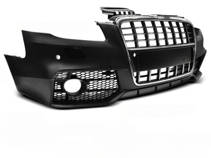 💫ART.7560 Paraurti Anteriore Look S-Line Cromato Nero per AUDI A4 04-08💫