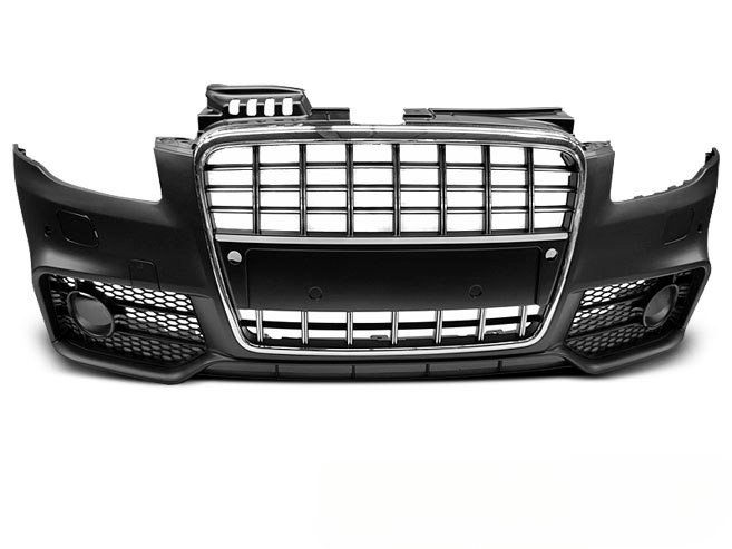 💫ART.7560 Paraurti Anteriore Look S-Line Cromato Nero per AUDI A4 04-08💫
