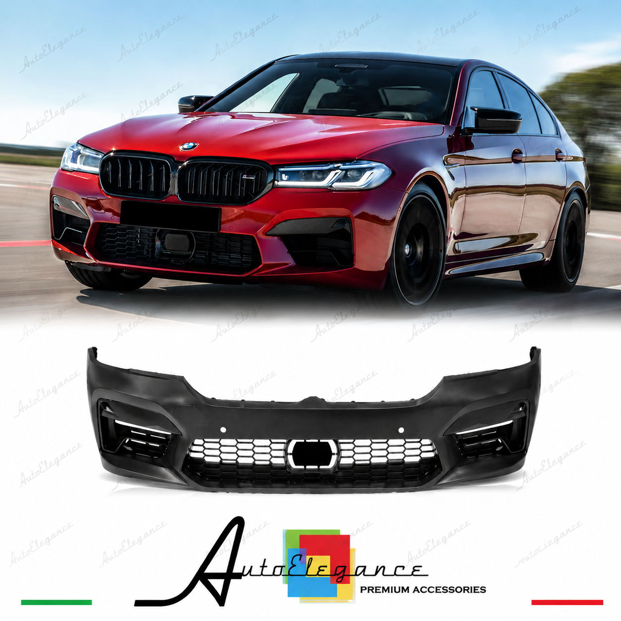 PARAURTI ANTERIORE BMW G30 G31 LCI 20-23 LOOK M5 PDC