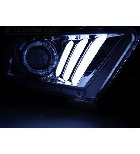 💕 Fari Anteriori Adatto per Ford Mustang V 10-13 LED Tube Cromati 💕