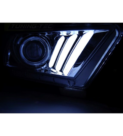 💕 Fari Anteriori Adatto per Ford Mustang V 10-13 LED Tube Cromati 💕