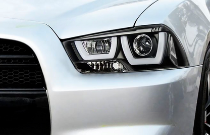 💕 Fari Anteriori Adatto per Dodge Charger LX II 2011-2015 U-Type LED Neri 💕