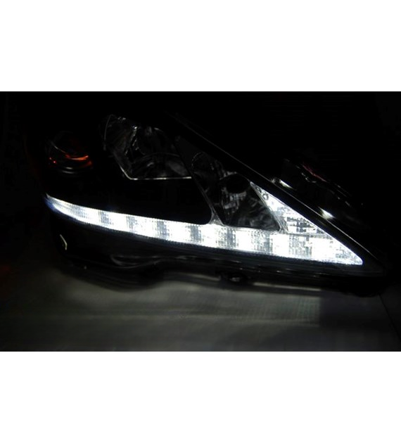 💕 Fari Anteriori Adatto per Lexus IS II 06-13 LED DRL Neri 💕