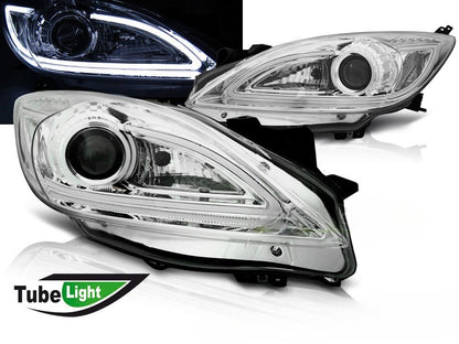😎FARO ANTERIORE TUBO CHIARO CROMATO ADATTO PER MAZDA 3 03-09😎