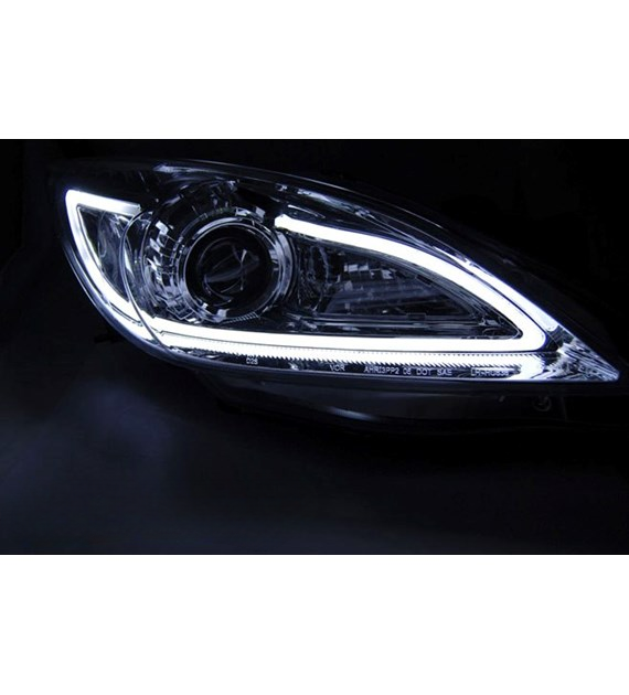 💕 Fari Anteriori Adatto per Mazda 3 09-13 LED Tube Cromati 💕