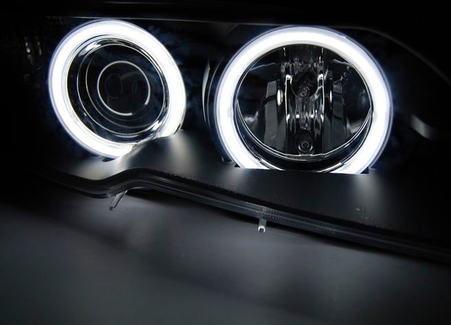 💕ART.7206 FARI "ANGEL EYES" CCFL NERI adatto per BMW E46 Coupe 2003-2006 💕