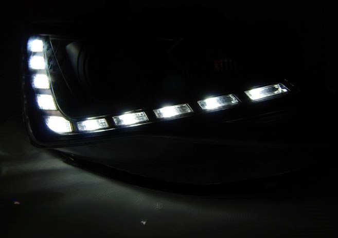 💕 Fari Anteriori Adatti per Seat Ibiza 6J 12-15 True DRL LED Neri 💕