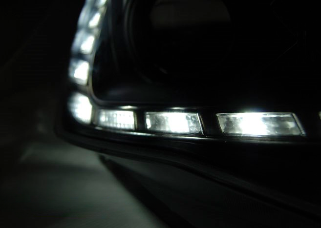 💕 Fari Anteriori Adatti per Seat Ibiza 6J 12-15 True DRL LED Neri 💕