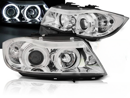 💫ART.6488 LPBMH6 FARI OCCHI D'ANGELO CCFL CHROME per BMW E90/E91 2005-2008💫