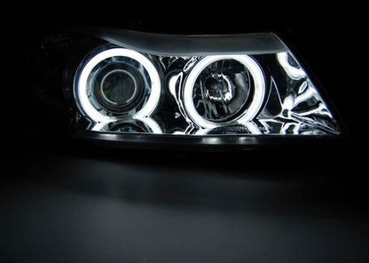 💫ART.6488 LPBMH6 FARI OCCHI D'ANGELO CCFL CHROME per BMW E90/E91 2005-2008💫